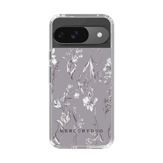 Slim Protection Case［ MERCURYDUO - BotanicalFlower - Grey ］