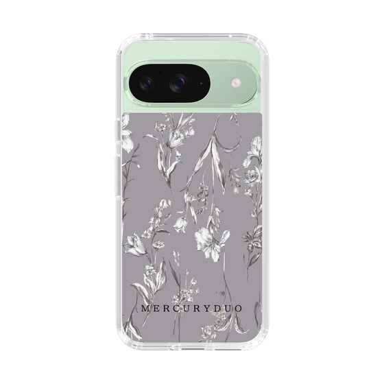 Slim Protection Case［ MERCURYDUO - BotanicalFlower - Grey ］