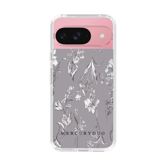 Slim Protection Case［ MERCURYDUO - BotanicalFlower - Grey ］