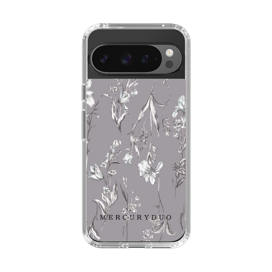 Slim Protection Case［ MERCURYDUO - BotanicalFlower - Grey ］