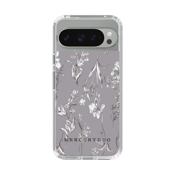 Slim Protection Case［ MERCURYDUO - BotanicalFlower - Grey ］