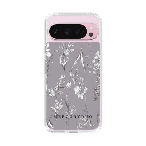 Slim Protection Case［ MERCURYDUO - BotanicalFlower - Grey ］