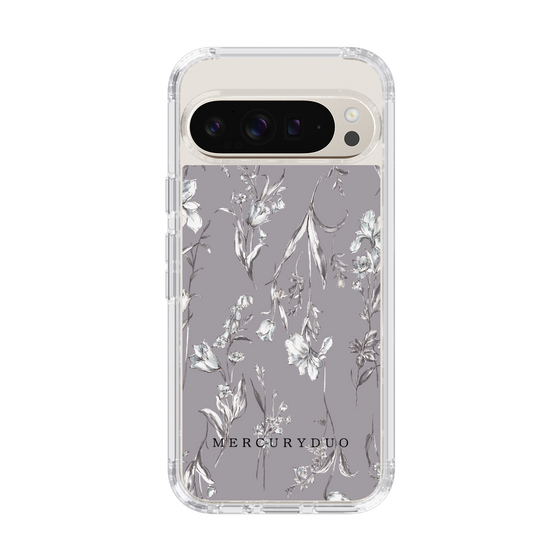 Slim Protection Case［ MERCURYDUO - BotanicalFlower - Grey ］