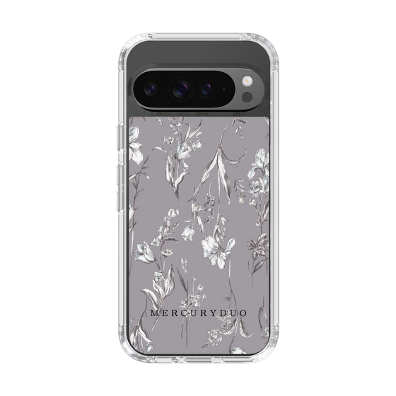 Slim Protection Case［ MERCURYDUO - BotanicalFlower - Grey ］