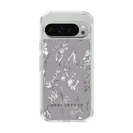 Slim Protection Case［ MERCURYDUO - BotanicalFlower - Grey ］