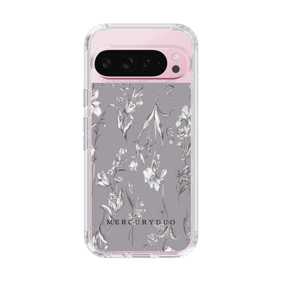 Slim Protection Case［ MERCURYDUO - BotanicalFlower - Grey ］