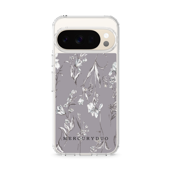 Slim Protection Case［ MERCURYDUO - BotanicalFlower - Grey ］