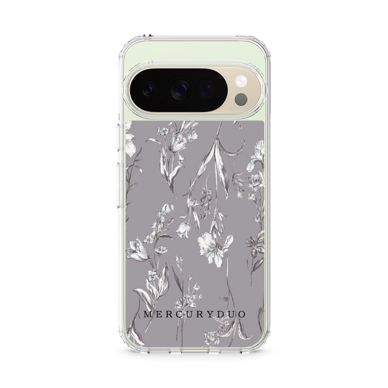 Slim Protection Case［ MERCURYDUO - BotanicalFlower - Grey ］