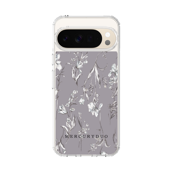 Slim Protection Case［ MERCURYDUO - BotanicalFlower - Grey ］