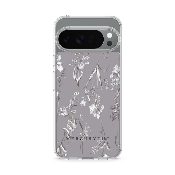 Slim Protection Case［ MERCURYDUO - BotanicalFlower - Grey ］