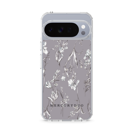 Slim Protection Case［ MERCURYDUO - BotanicalFlower - Grey ］