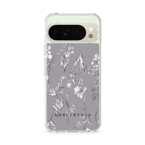 Slim Protection Case［ MERCURYDUO - BotanicalFlower - Grey ］