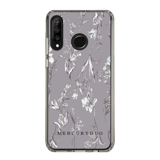 Slim Protection Case［ MERCURYDUO - BotanicalFlower - Grey ］