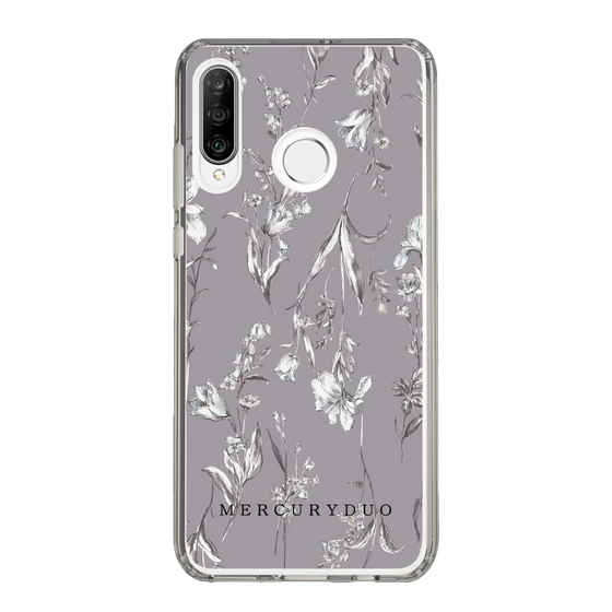 Slim Protection Case［ MERCURYDUO - BotanicalFlower - Grey ］
