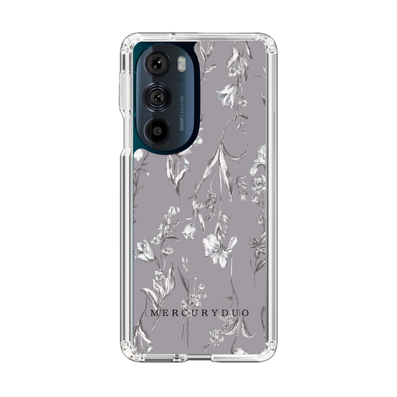 Slim Protection Case［ MERCURYDUO - BotanicalFlower - Grey ］
