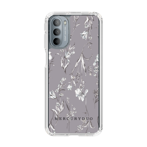 Slim Protection Case［ MERCURYDUO - BotanicalFlower - Grey ］
