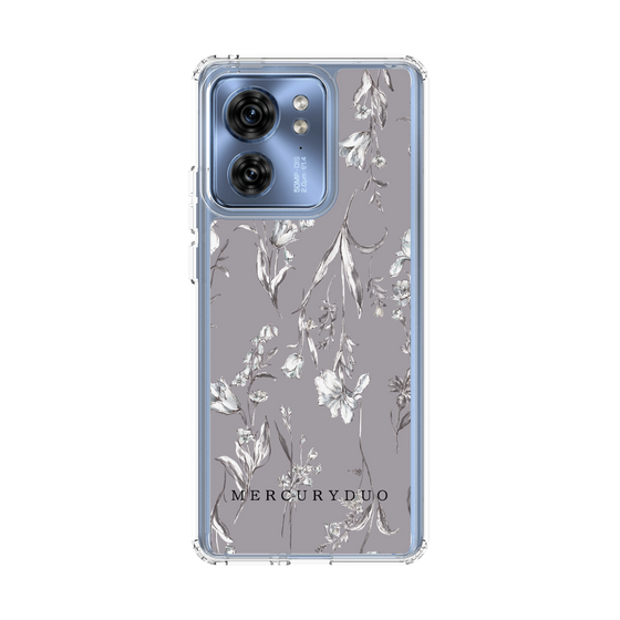 Slim Protection Case［ MERCURYDUO - BotanicalFlower - Grey ］