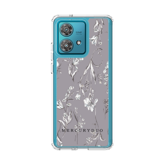 Slim Protection Case［ MERCURYDUO - BotanicalFlower - Grey ］