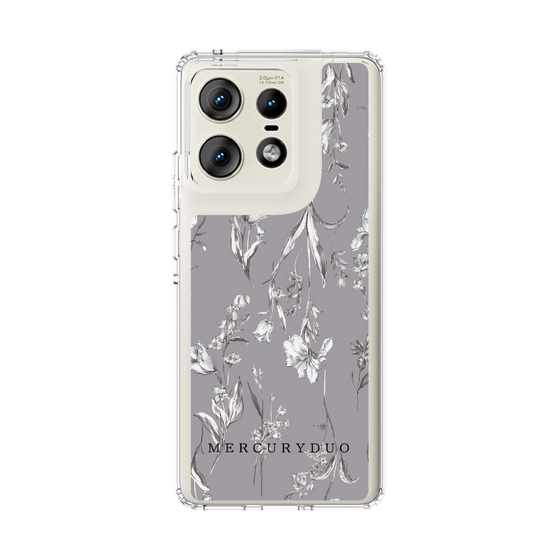 Slim Protection Case［ MERCURYDUO - BotanicalFlower - Grey ］