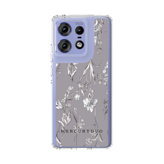 Slim Protection Case［ MERCURYDUO - BotanicalFlower - Grey ］