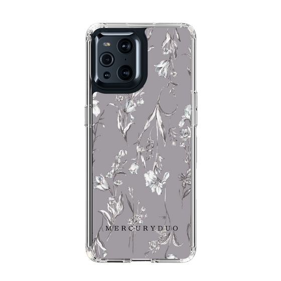 Slim Protection Case［ MERCURYDUO - BotanicalFlower - Grey ］