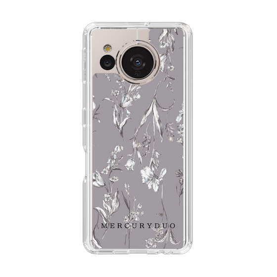 Slim Protection Case［ MERCURYDUO - BotanicalFlower - Grey ］