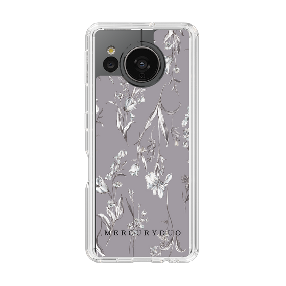 Slim Protection Case［ MERCURYDUO - BotanicalFlower - Grey ］