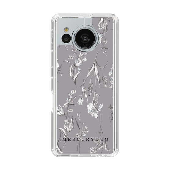 Slim Protection Case［ MERCURYDUO - BotanicalFlower - Grey ］