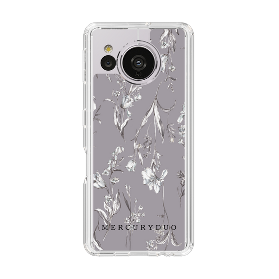 Slim Protection Case［ MERCURYDUO - BotanicalFlower - Grey ］