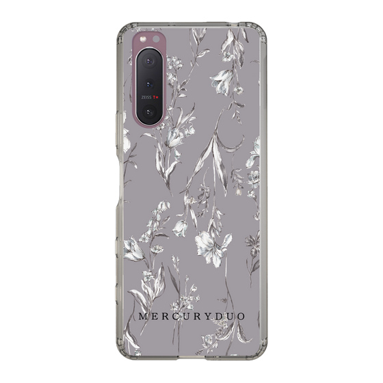 Slim Protection Case［ MERCURYDUO - BotanicalFlower - Grey ］