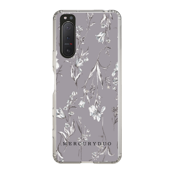 Slim Protection Case［ MERCURYDUO - BotanicalFlower - Grey ］