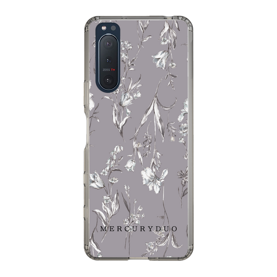 Slim Protection Case［ MERCURYDUO - BotanicalFlower - Grey ］