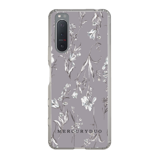 Slim Protection Case［ MERCURYDUO - BotanicalFlower - Grey ］