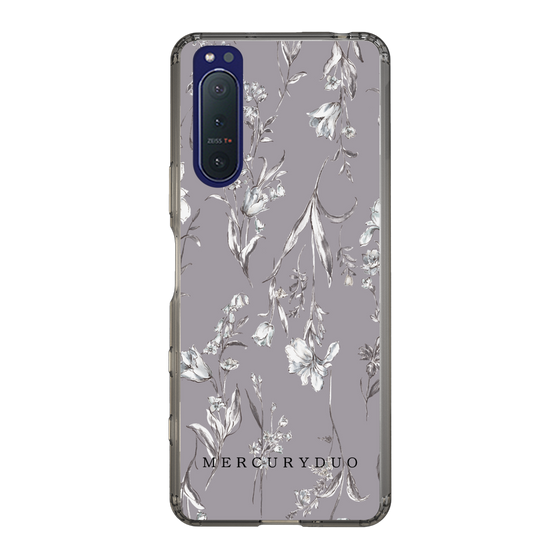 Slim Protection Case［ MERCURYDUO - BotanicalFlower - Grey ］