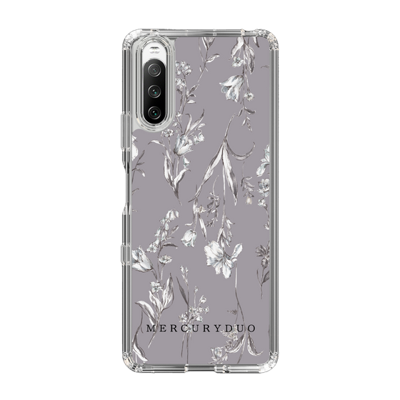 Slim Protection Case［ MERCURYDUO - BotanicalFlower - Grey ］