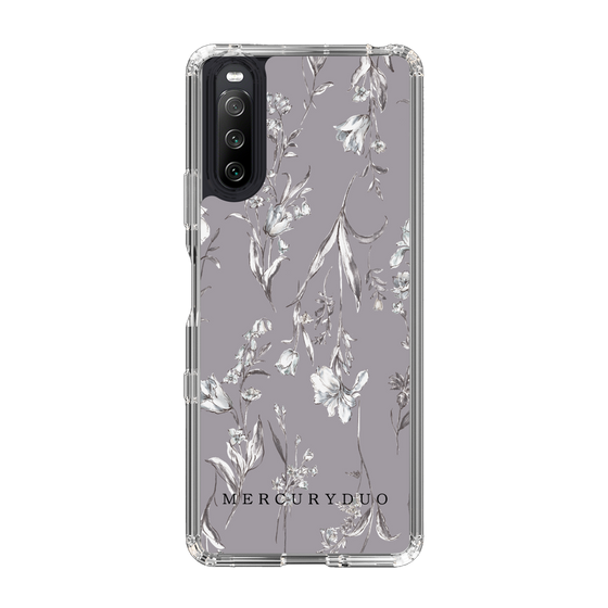 Slim Protection Case［ MERCURYDUO - BotanicalFlower - Grey ］