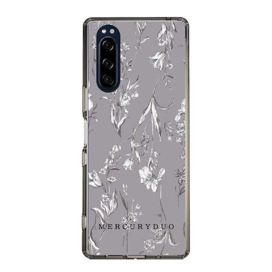 Slim Protection Case［ MERCURYDUO - BotanicalFlower - Grey ］