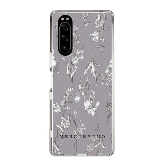 Slim Protection Case［ MERCURYDUO - BotanicalFlower - Grey ］