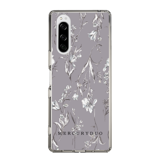 Slim Protection Case［ MERCURYDUO - BotanicalFlower - Grey ］