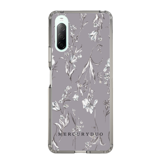 Slim Protection Case［ MERCURYDUO - BotanicalFlower - Grey ］