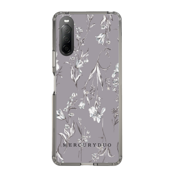 Slim Protection Case［ MERCURYDUO - BotanicalFlower - Grey ］