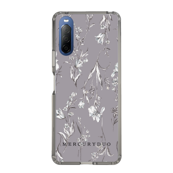 Slim Protection Case［ MERCURYDUO - BotanicalFlower - Grey ］