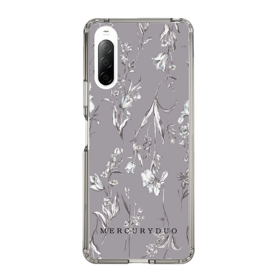 Slim Protection Case［ MERCURYDUO - BotanicalFlower - Grey ］