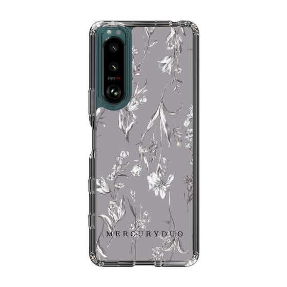 Slim Protection Case［ MERCURYDUO - BotanicalFlower - Grey ］