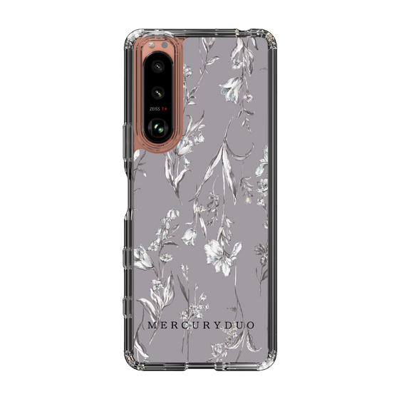 Slim Protection Case［ MERCURYDUO - BotanicalFlower - Grey ］