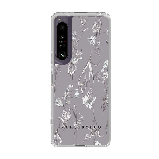 Slim Protection Case［ MERCURYDUO - BotanicalFlower - Grey ］
