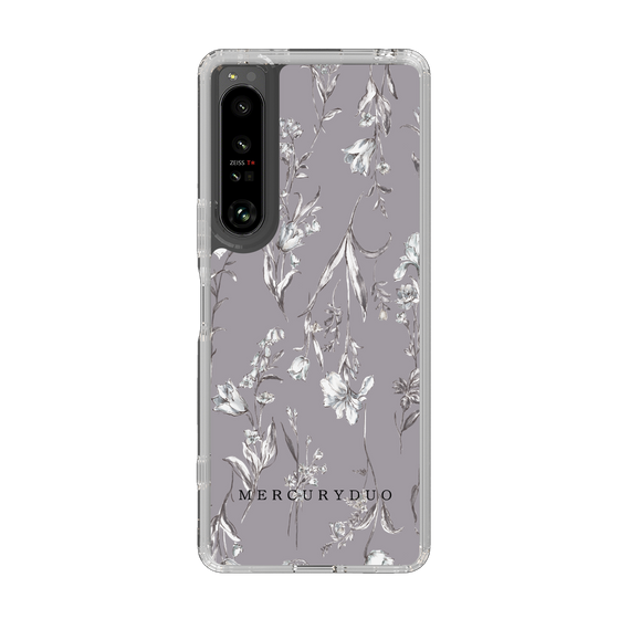 Slim Protection Case［ MERCURYDUO - BotanicalFlower - Grey ］