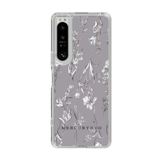 Slim Protection Case［ MERCURYDUO - BotanicalFlower - Grey ］