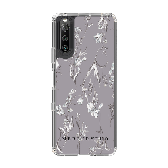 Slim Protection Case［ MERCURYDUO - BotanicalFlower - Grey ］