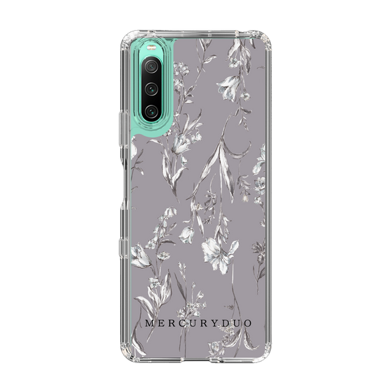Slim Protection Case［ MERCURYDUO - BotanicalFlower - Grey ］